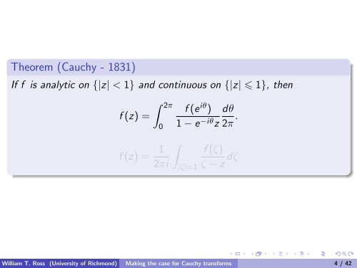 Making the case for Cauchy transforms