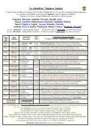 Le calendrier Vaiṣṇava lunaire - Ecole de bhakti-yoga