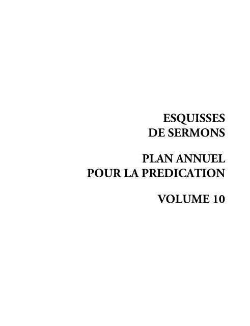 PDF: Esquisses de sermons, volume 10