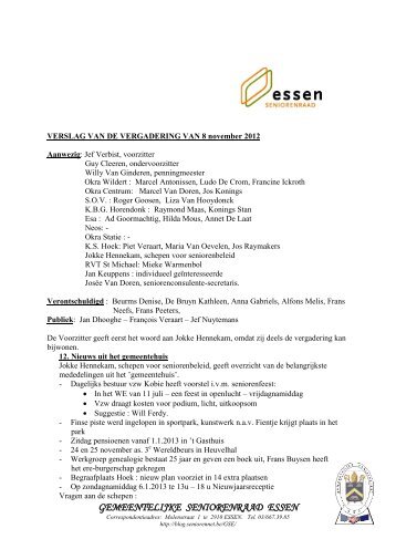 GEMEENTELIJKE SENIORENRAAD ESSEN - Gemeente Essen