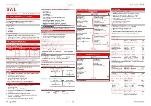 Betriebswirtschaftslehre Finanzbuchhaltung