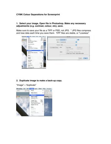 CYMK Colour Separations for Screenprint 1. Select your image ...