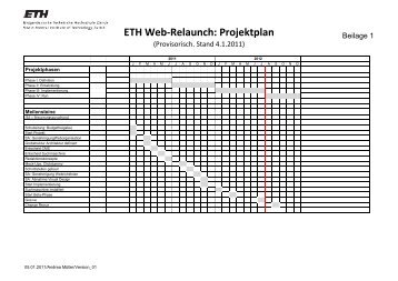 ETH Web-Relaunch: Projektplan