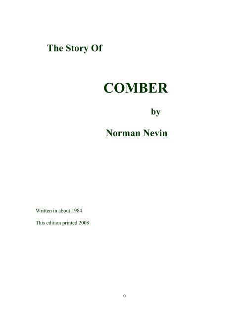 Norman Nevin - comber historical society index / default