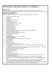 PROCESS PARAMETERS IN COMBING - Cotton Yarn Market