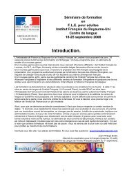 Séminaire de formation en FLE pour adultes ... - Institut Francais