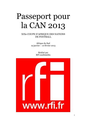 Passeport pour la CAN 2013 - CAN 2013 - RFI