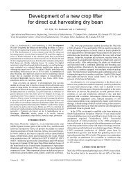 Development of a new crop lifter for direct cut harvesting dry bean