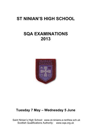 SQA Examinations 2012 – 2013