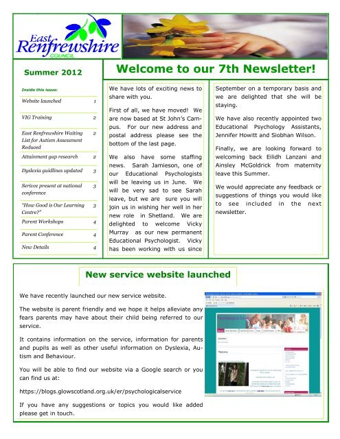 Summer Newsletter 2012