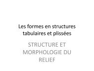 Les formes en structure tabulaire et inclinée