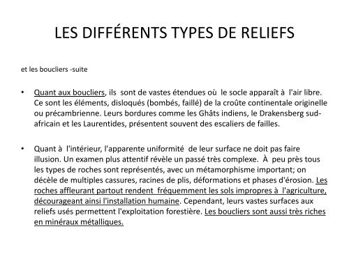 Les formes en structure tabulaire et inclinée