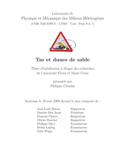 Tas Et Dunes De Sable Laboratoire De Physique Et Mécanique