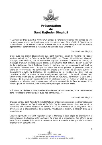 Présentation de Sant Rajinder Singh Ji