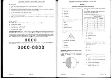 Official SQA Past Papers: Intermediate 2 Biology 2001 - Central