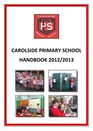 CAROLSIDE PRIMARY SCHOOL HANDBOOK 2012/2013