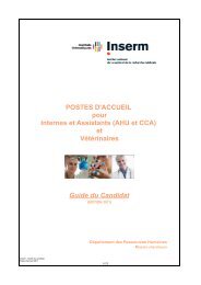 POSTES D'ACCUEIL pour Internes et Assistants ... - EVA - Inserm