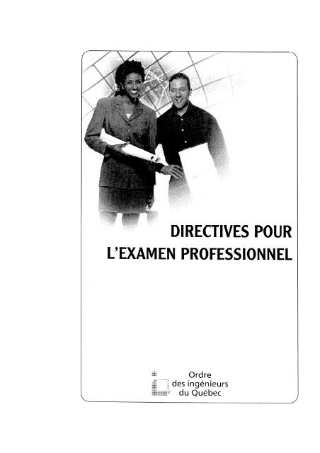 DIRECTIVES POUR L'EXAMEN PROFESSIONNEL - OIQ