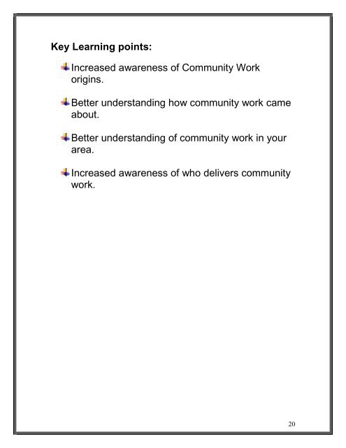 Basic Introduction to Community Work - Central