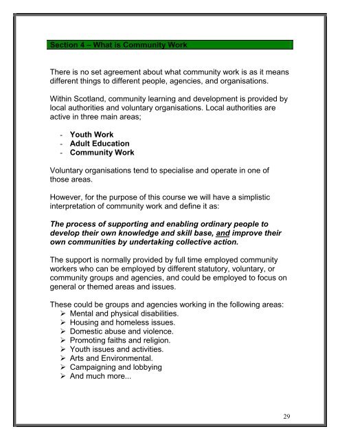 Basic Introduction to Community Work - Central