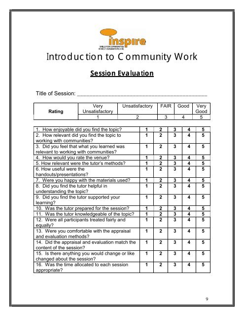 Basic Introduction to Community Work - Central