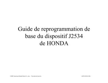 Guide de reprogrammation de base du dispositif J2534 de HONDA