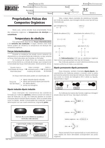 Propriedades Físicas dos Compostos Orgânicos - Projeto Rumo ao ...