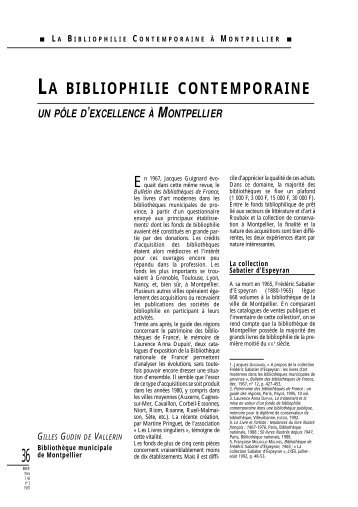 la bibliophilie contemporaine - Bulletin des Bibliothèques de France ...