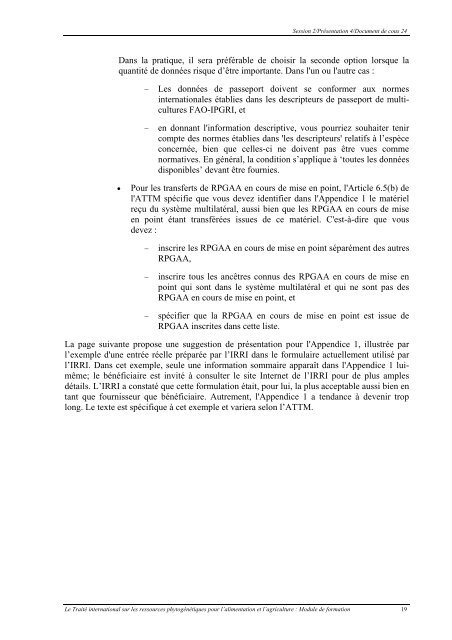 L'Accord type de transfert de matériel (ATTM) - Bioversity International