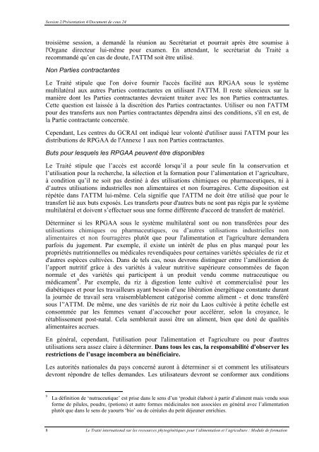 L'Accord type de transfert de matériel (ATTM) - Bioversity International