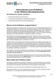 Informationsblatt - Berufsbildende Schule Wirtschaft 2 Ludwigshafen