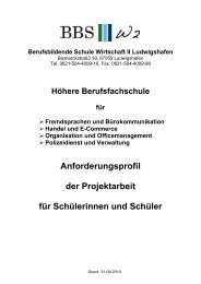 Anforderungsprofil - Berufsbildende Schule Wirtschaft 2 Ludwigshafen