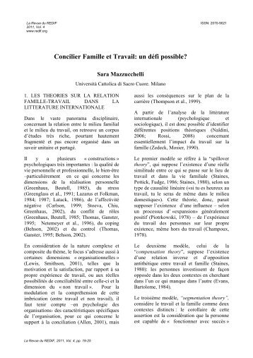 Concilier Famille et Travail: un défi possible?