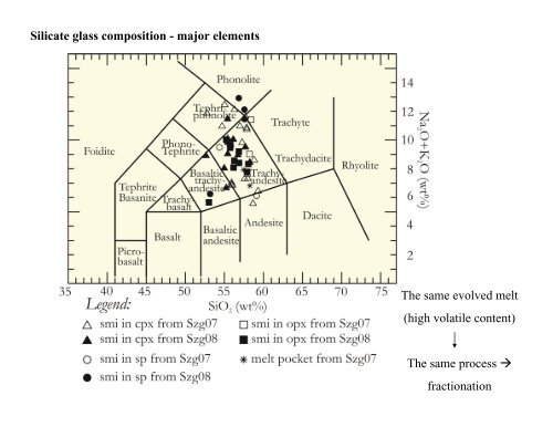 Silicate melt inclusions in mantle xenolith