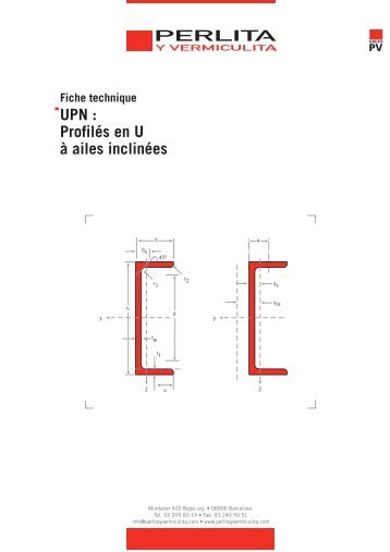 UPN : Profilés en U à ailes inclinées - Perlita y Vermiculita