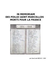 In Memoriam des Poilus Saint Marcellois morts pour la France