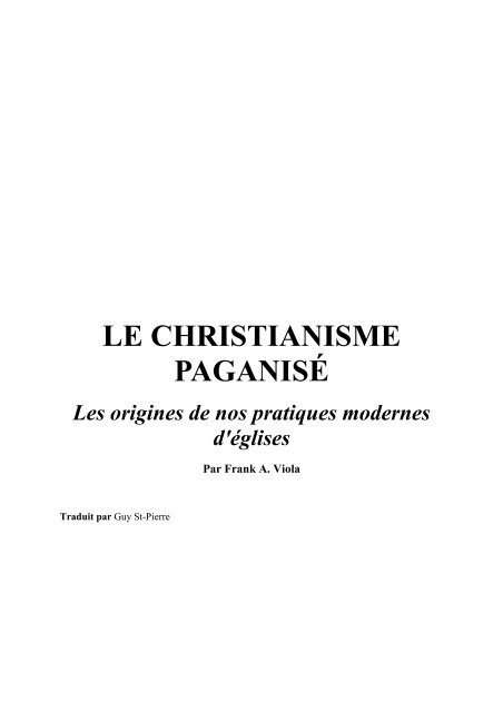 Le Christianisme Paganisé Pdf Jesus Christ Seul Seigneur - 