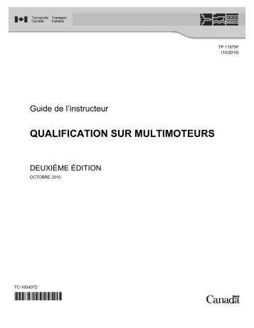 QUALIFICATION SUR MULTIMOTEURS - Transport Canada