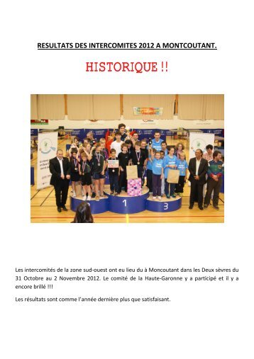 HISTORIQUE !! - Comité départemental, Haute Garonne