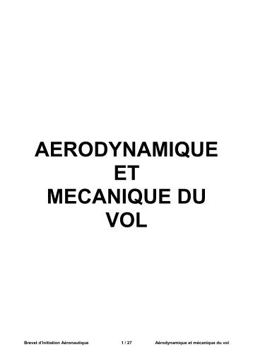 Aérodynamique et mécanique du vol-V4P - Académie de Lille