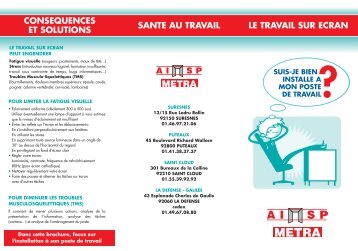 Télécharger notre brochure "travail sur écran" - AISP METRA ...