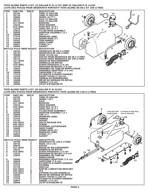 tote-along operating instructions: 5 gallon p/n 10887… - Barker Mfg