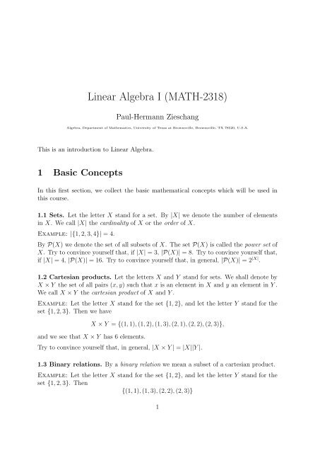 Linear Algebra I (MATH-2318) - blue