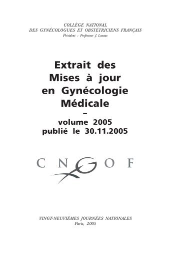 Extrait des Mises à jour en Gynécologie Médicale - Collège national ...