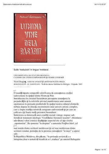 O nuantã aparte comportã valorificarea şi ... - I blog di Unica