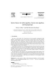 Sylow theory for table algebras, fusion rule algebras, and ... - blue