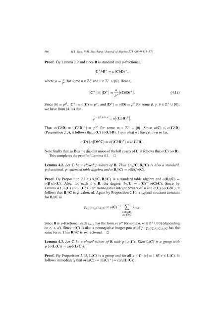 Sylow theory for table algebras, fusion rule algebras, and ... - blue