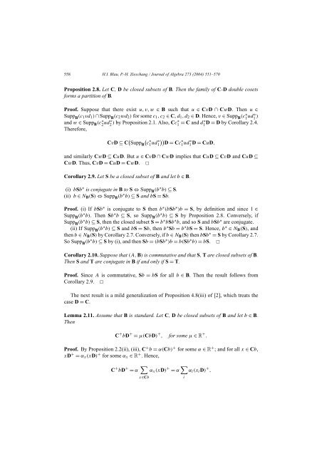 Sylow theory for table algebras, fusion rule algebras, and ... - blue