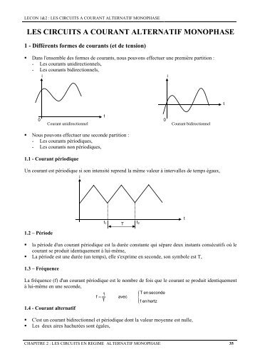 Les circuit à courant alternatif monophasés - Technologue pro