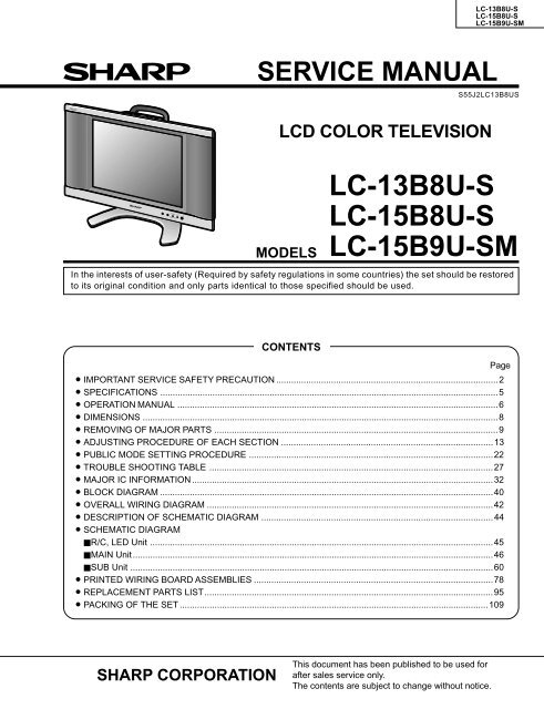 LC-13B8U-S LC-15B8U-S LC-15B9U-SM